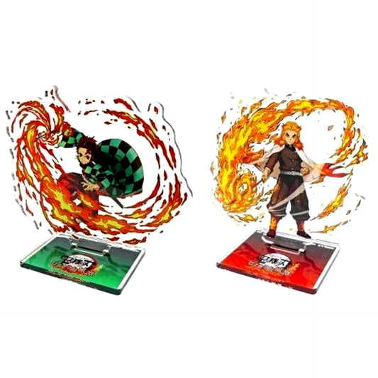 Tanjiro Kamado Hinokami Kagura & Kyojuro Rengoku Demon Slayer: Kimetsu no Yaiba The Hinokami Chronicles PS4 / PS5 Software Animate Purchase Bonus Set of 2 Acrylic Stands [USED]