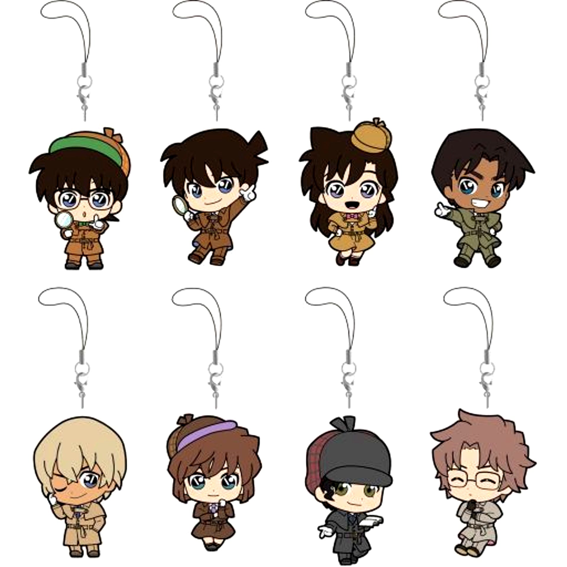 Set of 8 Detective Conan Chokokawa Acrylic Strap Holmes Ver. [USED]
