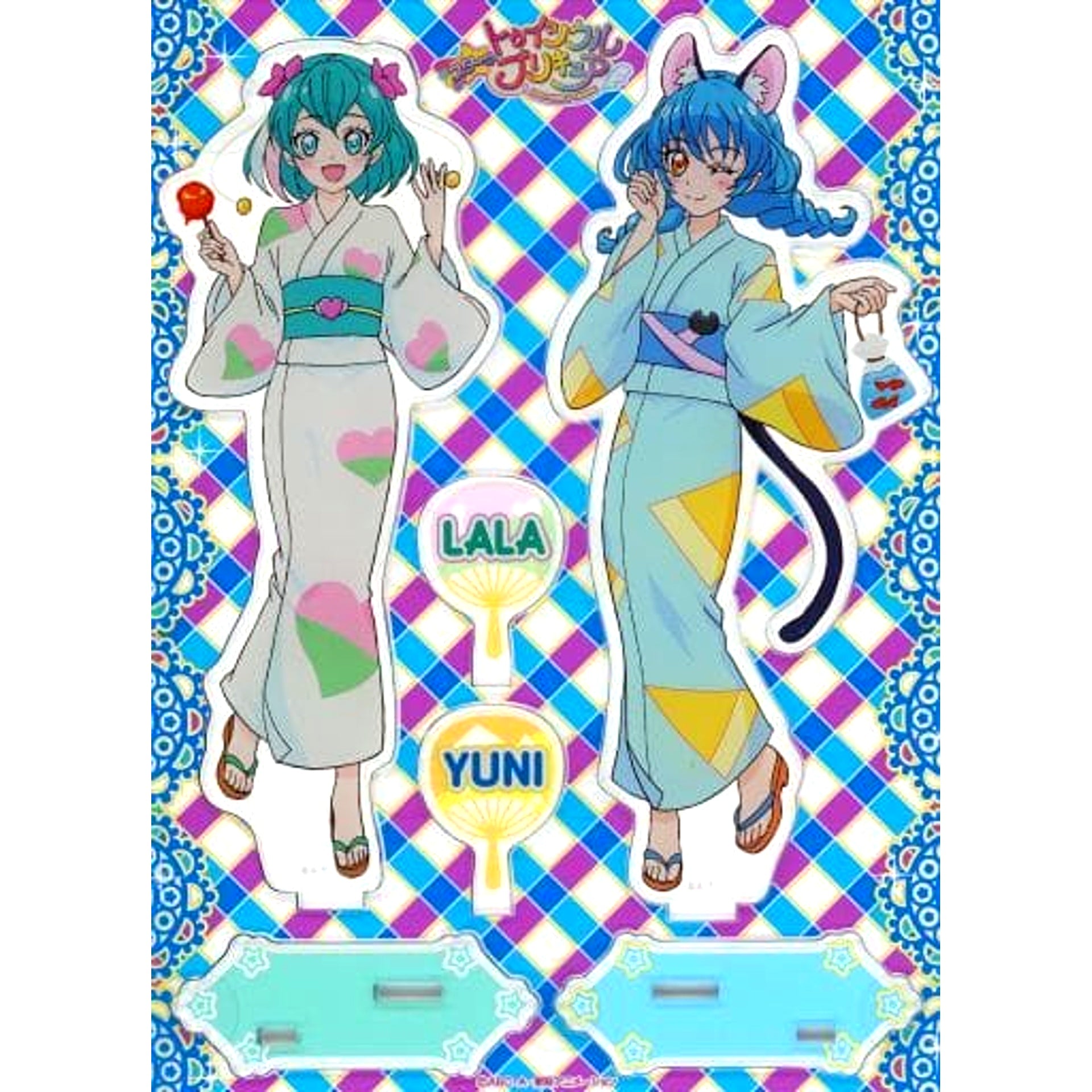 No.04 Yuni and Lala Star Twinkle PreCure Yukata Space Collection Jumbo Acrylic Stand Pretty Store Limited [USED]