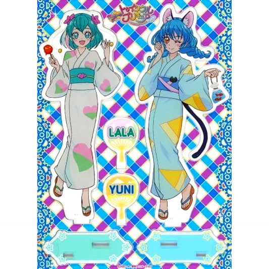 No.04 Yuni and Lala Star Twinkle PreCure Yukata Space Collection Jumbo Acrylic Stand Pretty Store Limited [USED]