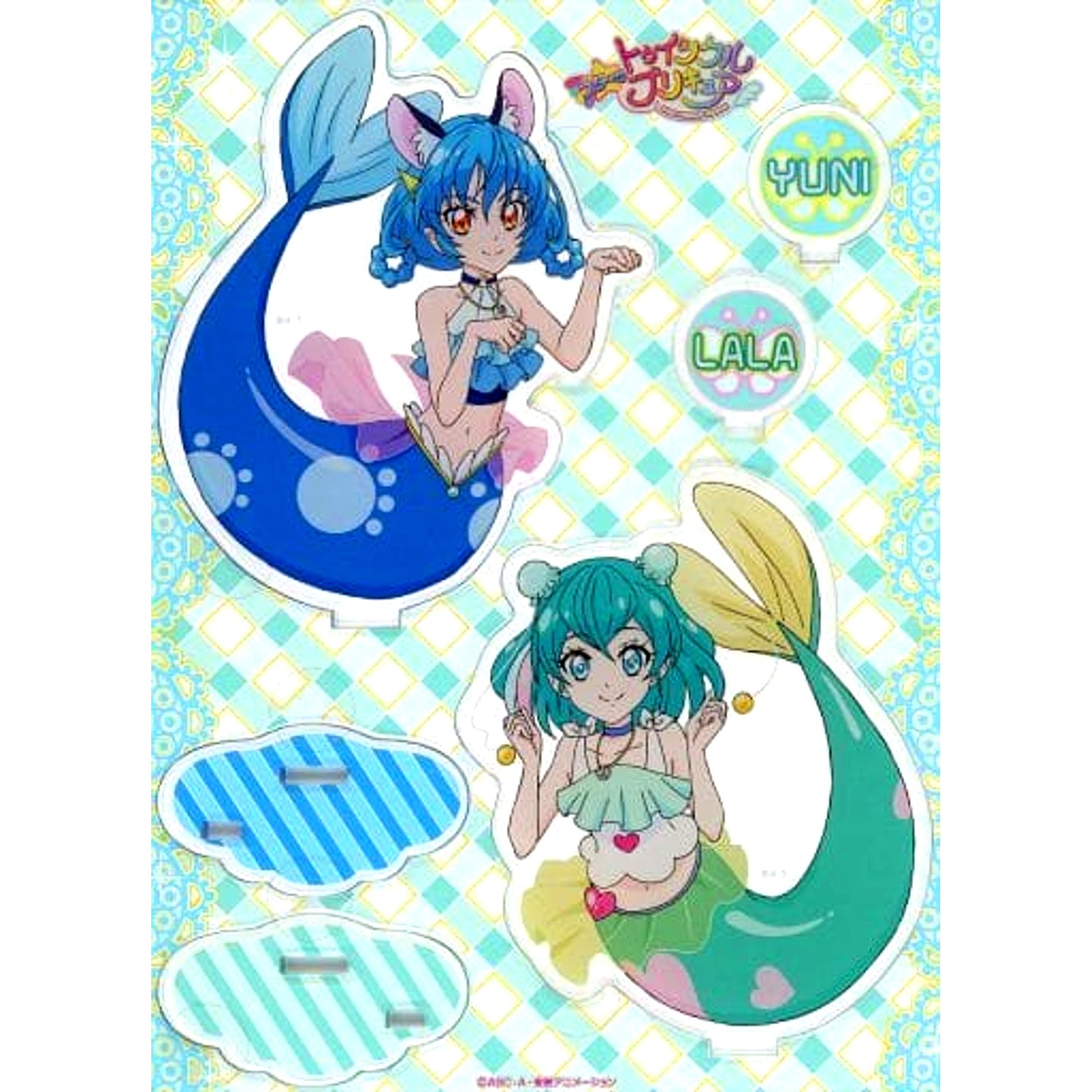No.02 Yuni and Lala Star Twinkle PreCure Mermaid Space Collection Jumbo Acrylic Stand Pretty Store Limited [USED]