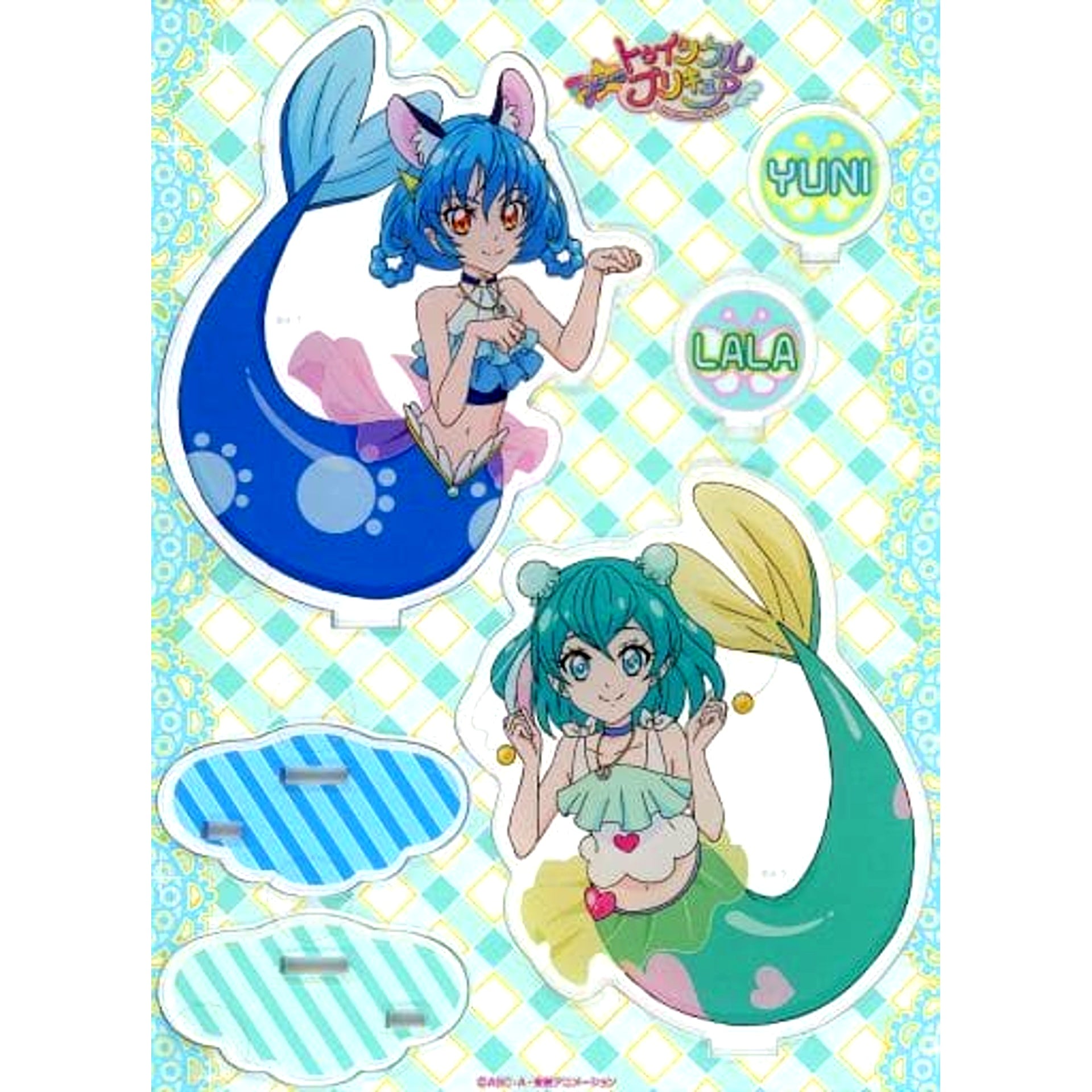 No.02 Yuni and Lala Star Twinkle PreCure Mermaid Space Collection Jumbo Acrylic Stand Pretty Store Limited [USED]