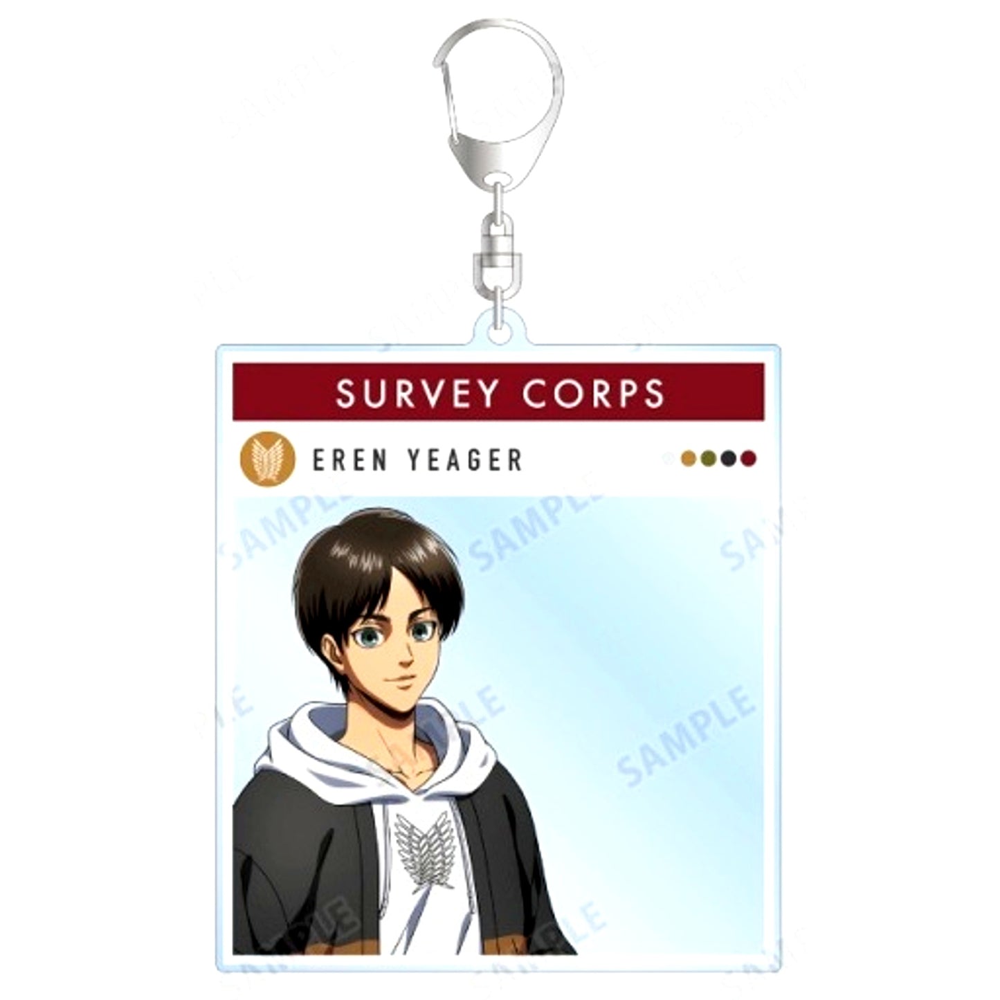 Eren Yeager Attack on Titan Drawn Illustration Similar Look Ver. Photo Frame Style BIG Acrylic Keychain [USED]