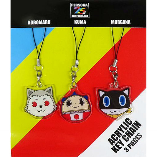 Set of 3 Koromaru Teddie Morgana Persona 25th Anniversary animate ONLY SHOP Charm [USED]