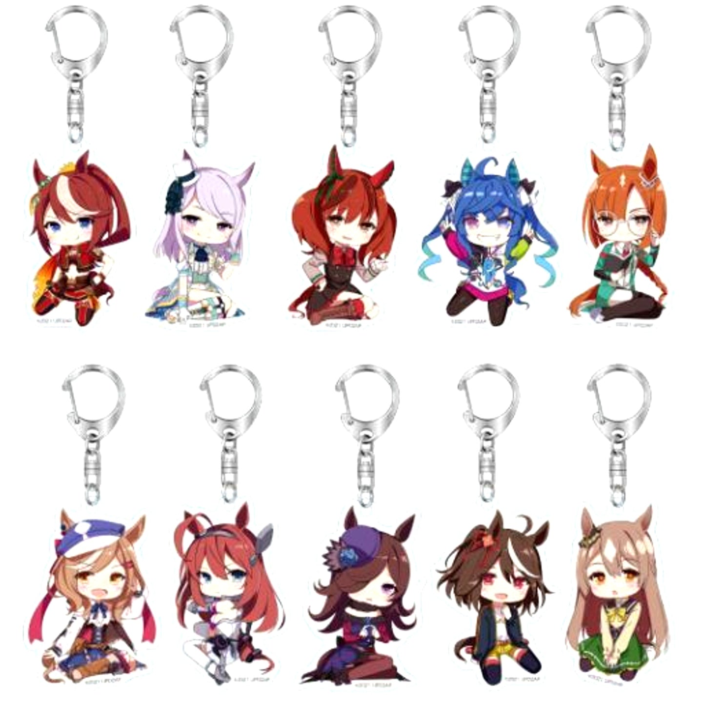 Set of 10 Uma Musume Pretty Derby Season 2 Chokosuwa Trading Acrylic Keychain [USED]