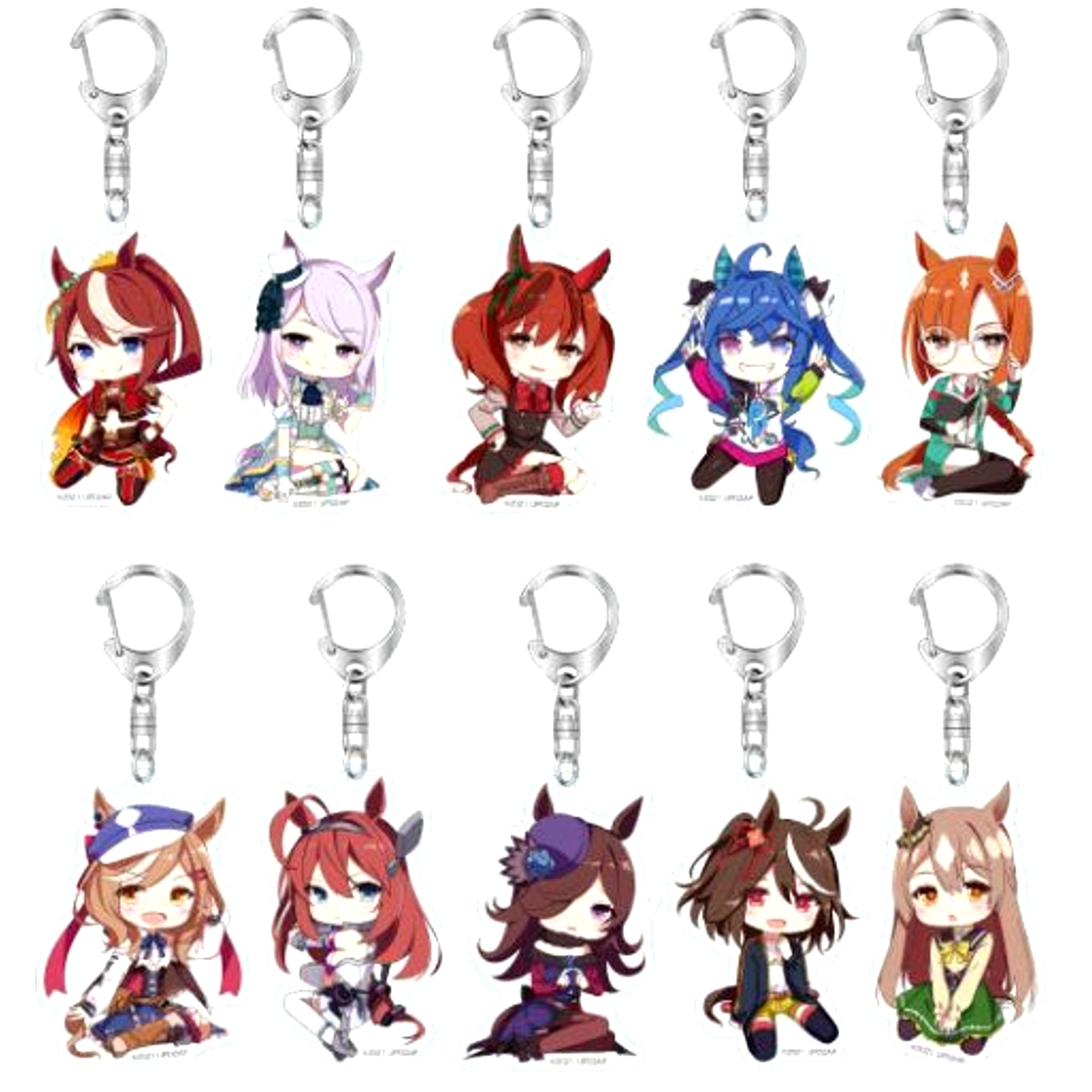 Set of 10 Uma Musume Pretty Derby Season 2 Chokosuwa Trading Acrylic Keychain [USED]