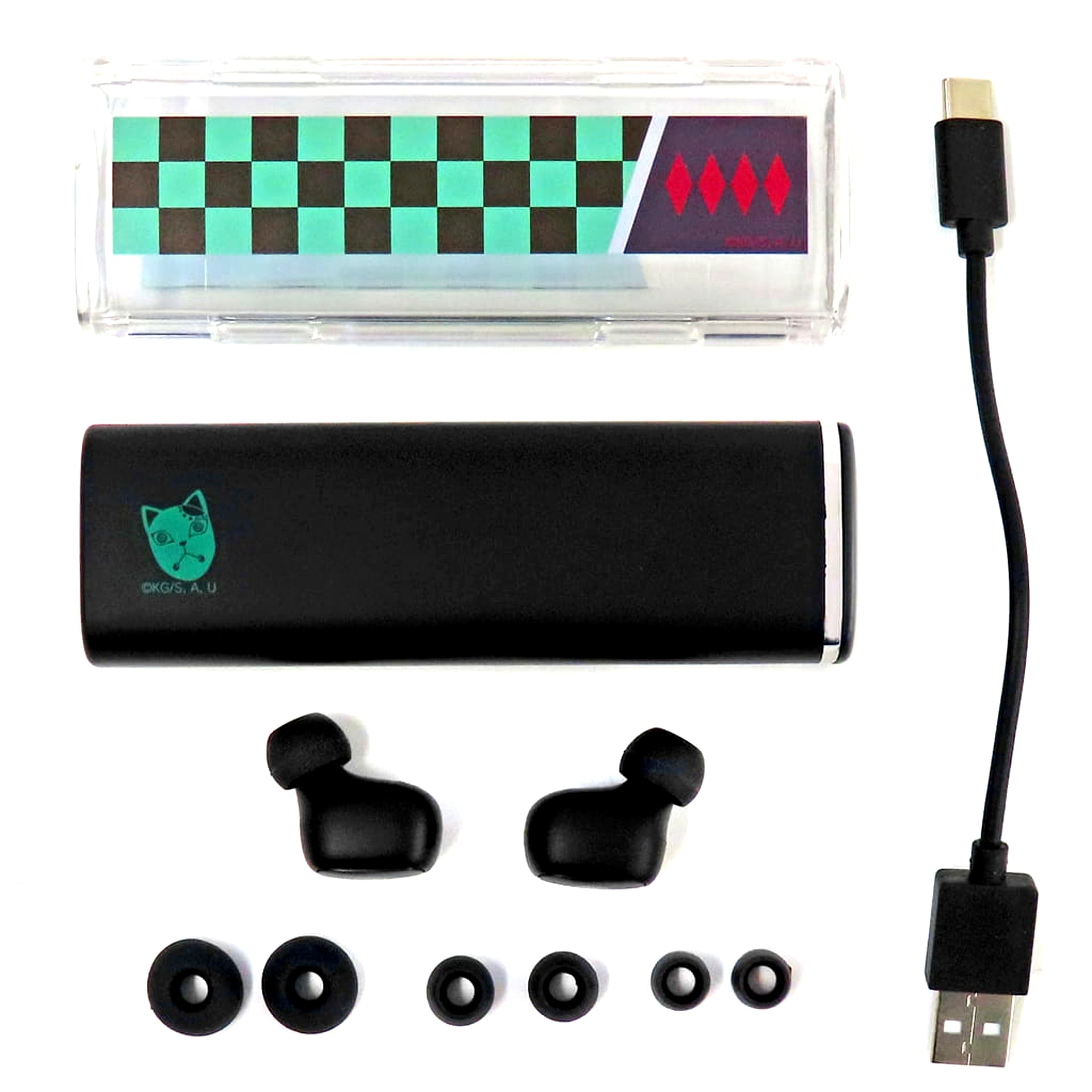 Tanjiro Kamado Demon Slayer: Kimetsu no Yaiba Onkyo Complete Wireless Earphones IE-CM5TW Model [USED]