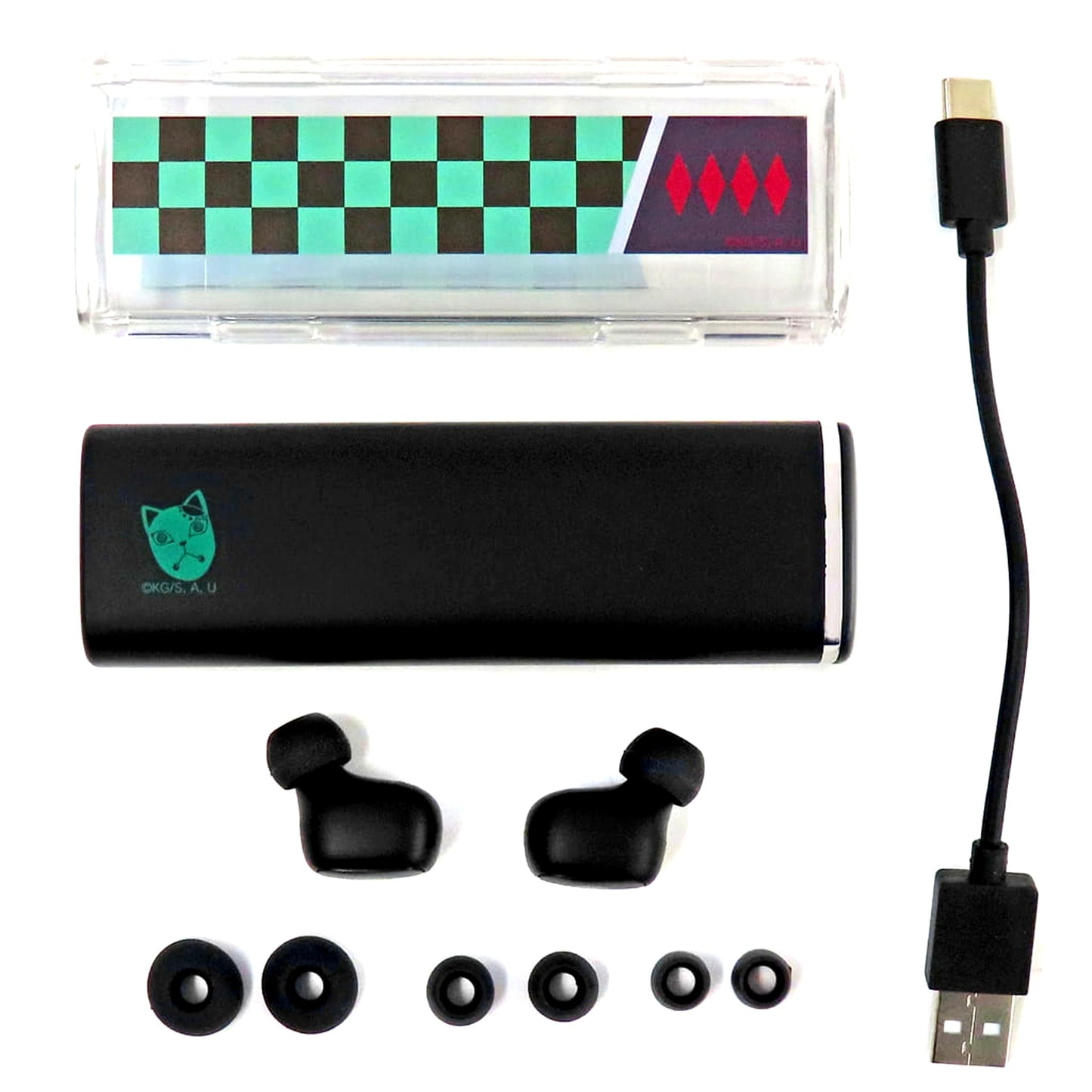 Tanjiro Kamado Demon Slayer: Kimetsu no Yaiba Onkyo Complete Wireless Earphones IE-CM5TW Model [USED]