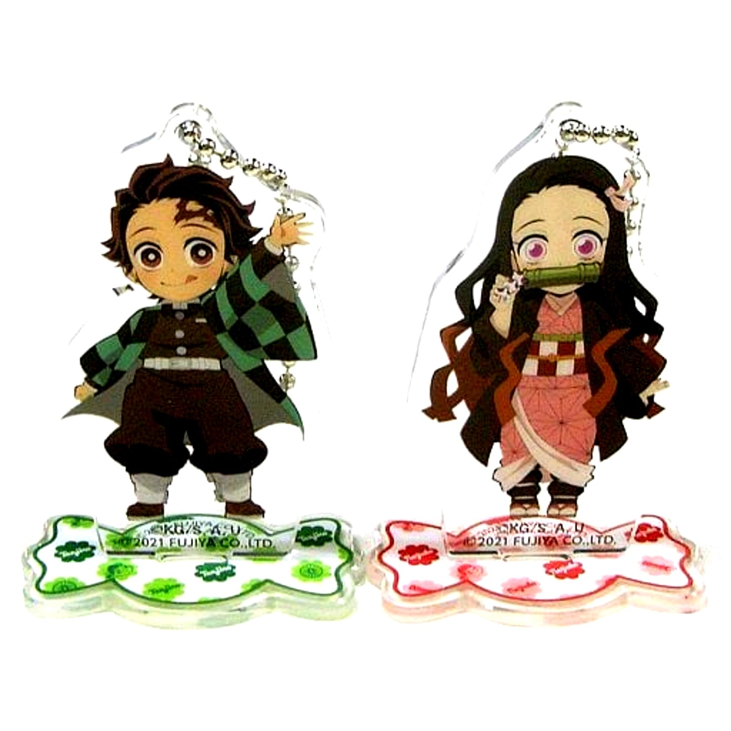 Tanjiro Kamado Nezuko Kamado Demon Slayer Milky Acrylic Stand Mascot Set of 2 [USED]