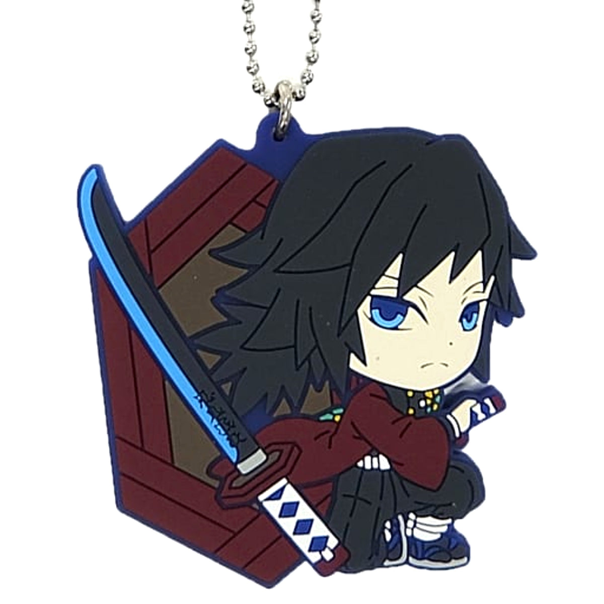 Demon Slayer: Kimetsu no Yaiba Giyu Tomiokau Ichiban Kuji Katana o Furui Kokoro o Moyase Kyunchara rubber mascot Kyunchara Illustrations Prize H Keychains [USED]