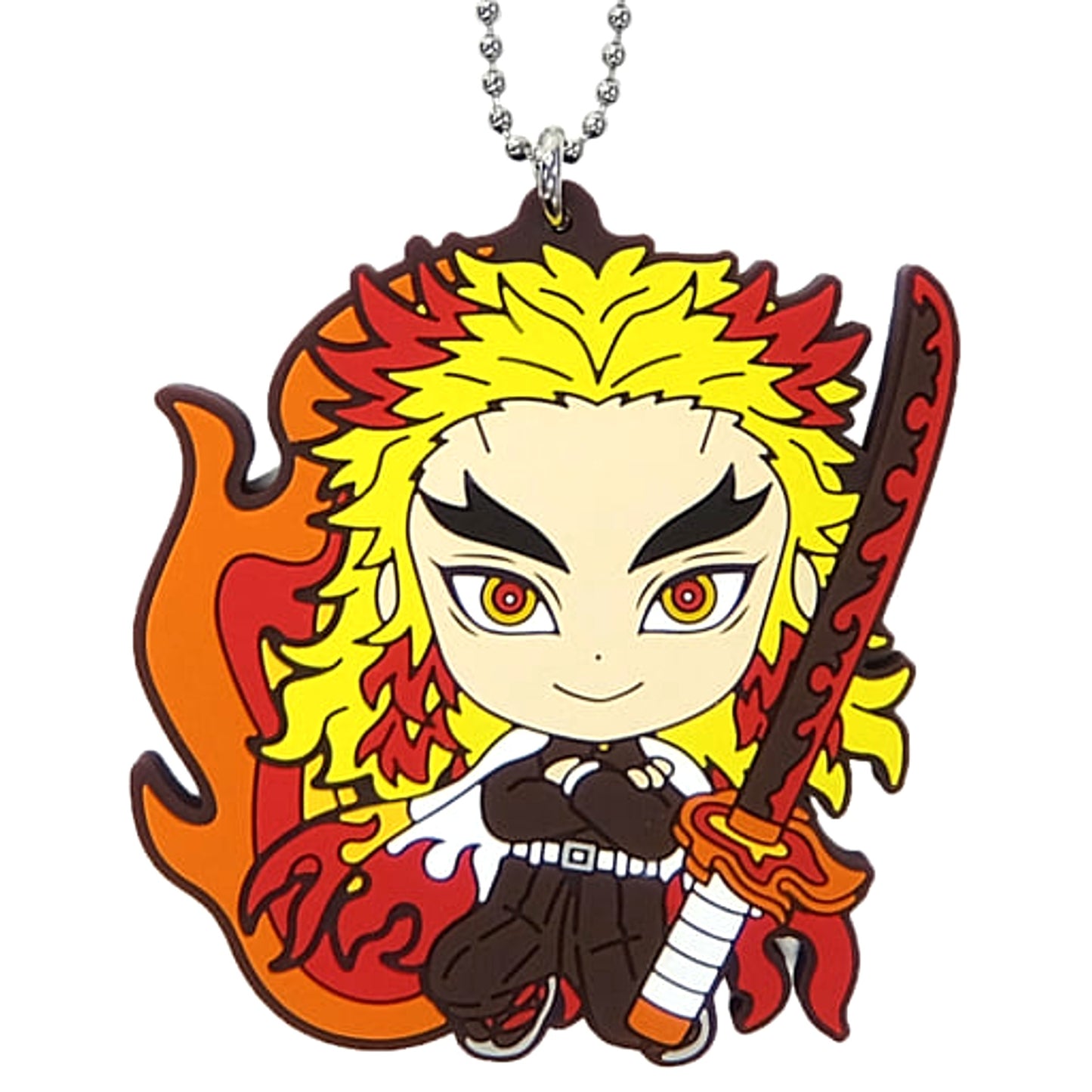 Demon Slayer: Kimetsu no Yaiba Kyojuro Rengoku Ichiban Kuji Katana o Furui Kokoro o Moyase Kyunchara rubber mascot Kyunchara Illustrations Prize H [USED]
