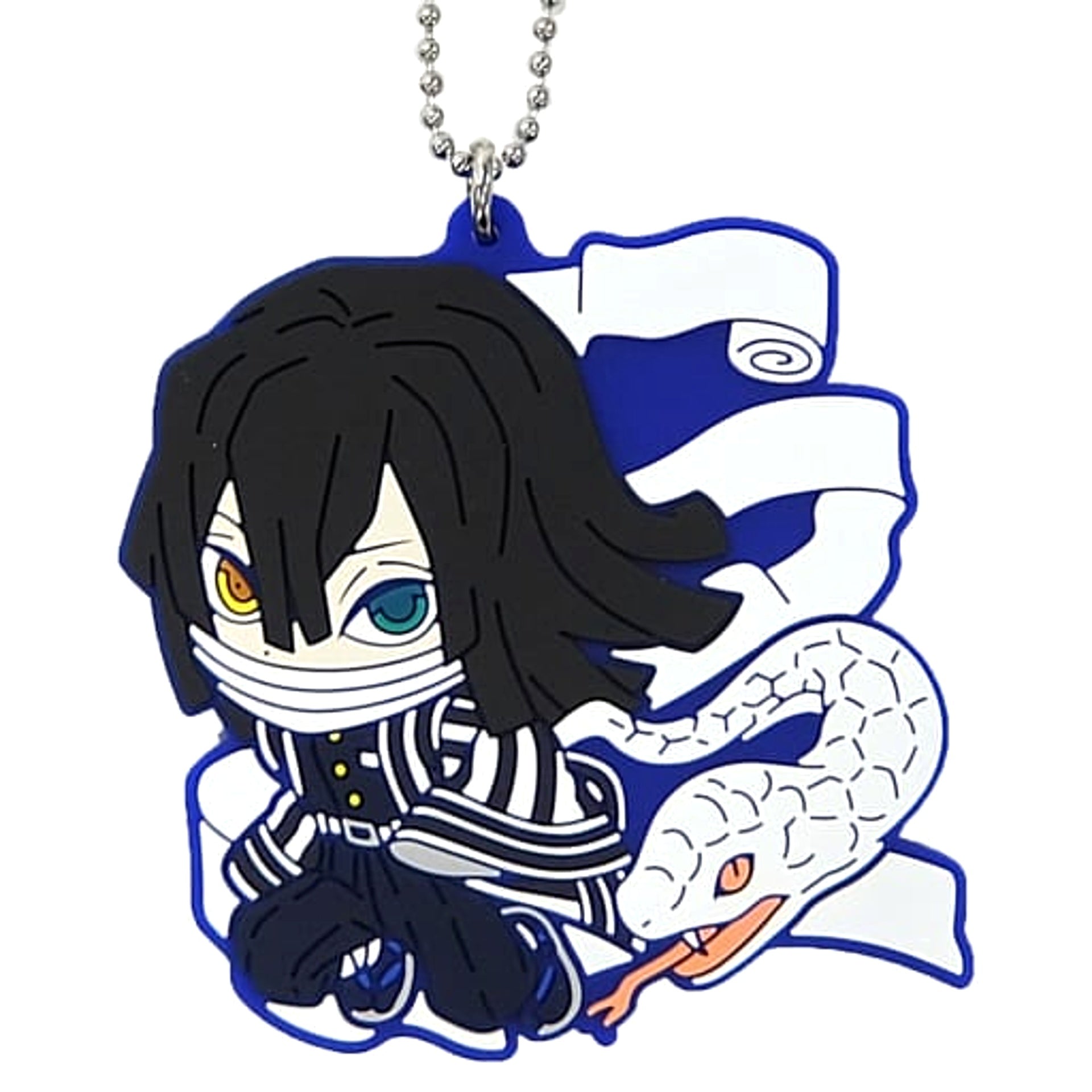 Demon Slayer: Kimetsu no Yaiba Obanai Iguro Ichiban Kuji Katana o Furui Kokoro o Moyase Kyunchara rubber mascot Kyunchara Illustrations Prize H Keychains [USED]