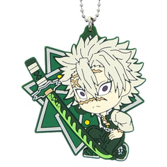 Demon Slayer: Kimetsu no Yaiba Sanemi Shinazugawa Ichiban Kuji Katana o Furui Kokoro o Moyase Kyunchara rubber mascot Kyunchara Illustrations Prize H Keychains [USED]