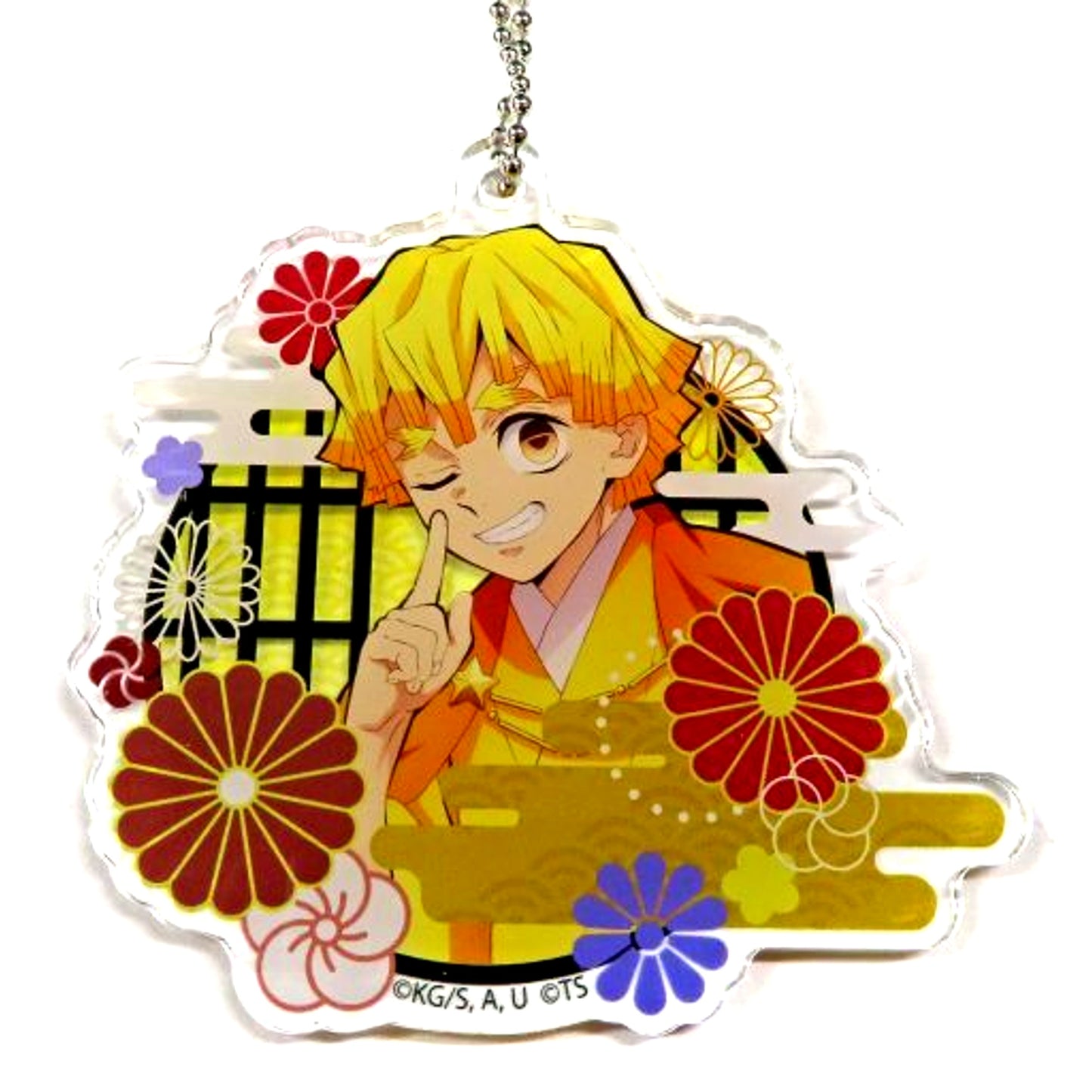 Zenitsu Agatsuma Demon Slayer Kimetsu no Yaiba Tenku e no Negai TOKYO SKYTREE Tree Village Trading Acrylic Keychain [USED]
