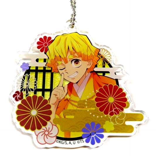 Zenitsu Agatsuma Demon Slayer Kimetsu no Yaiba Tenku e no Negai TOKYO SKYTREE Tree Village Trading Acrylic Keychain [USED]