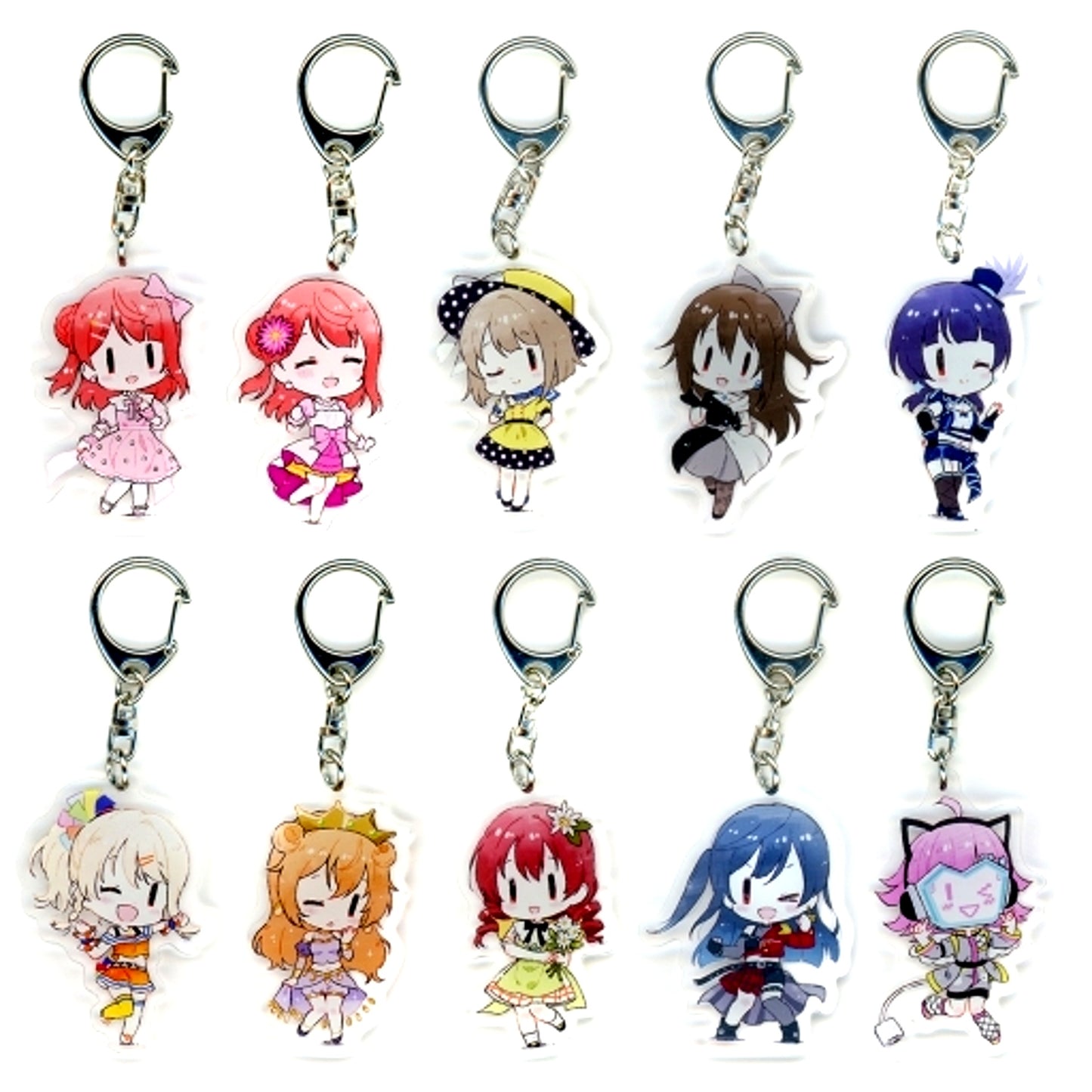 Set of 10 Love Live! Nijigasaki High School Idol Club Trading Acrylic Keychain [USED]