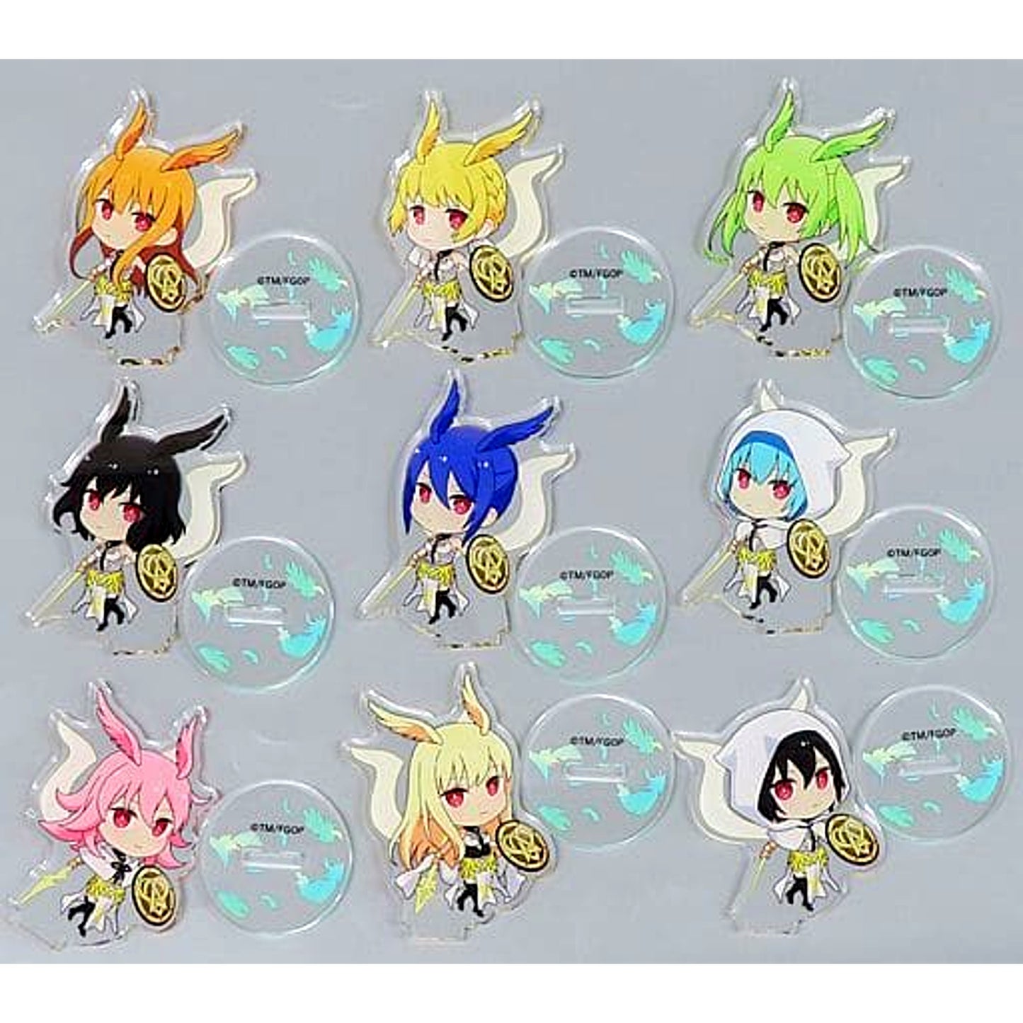 Lancer Valkyrie Fate/Grand Order SD Art Mini Acrylic Figure Set of 9 1/7 Scale ATBC PVC and ABS Painted Figure ANIPLEX+ Limited 3 Figure Bundle Bonus [USED]