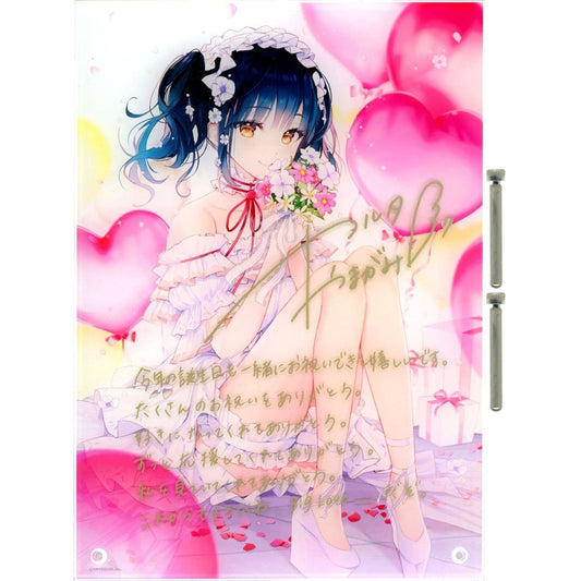 Yamagami Karuta Replica Autograph Message Acrylic Panel Virtual YouTuber Nijisanji 2021 Birthday Bonus [USED]