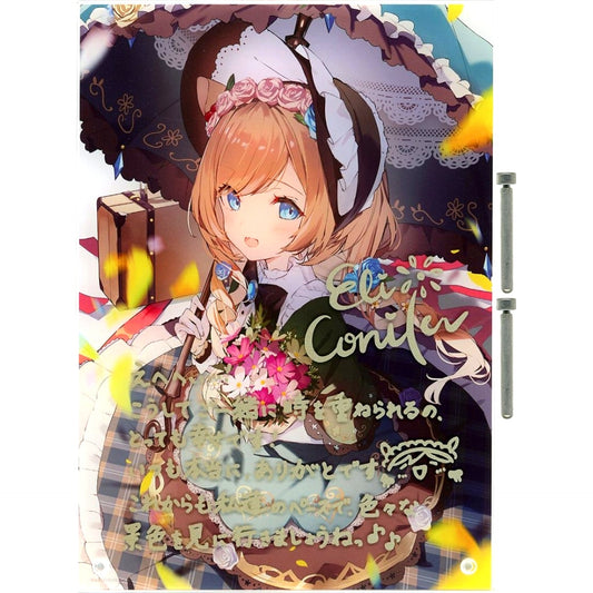 Eli Conifer Virtual YouTuber Nijisanji Single Printed Autograph and Message Acrylic Panel Birthday 2021 [USED]