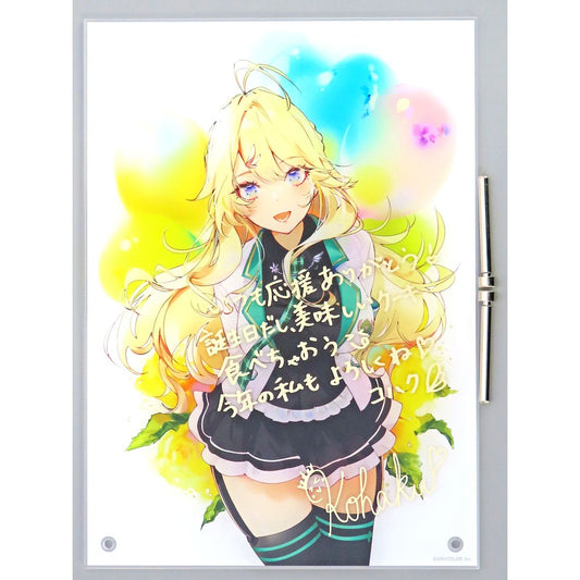 Todo Kohaku Replica Hand-Written Signed Message Acrylic Panel Birthday 2021 Included Item Virtual YouTuber Nijisanji [USED]