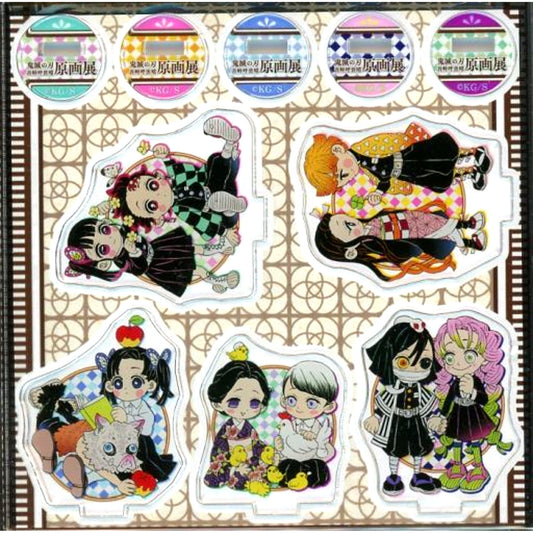 Group Set of 5 Acrylic mini Figures Demon Slayer Koyoharu Gotouge Exhibition [USED]