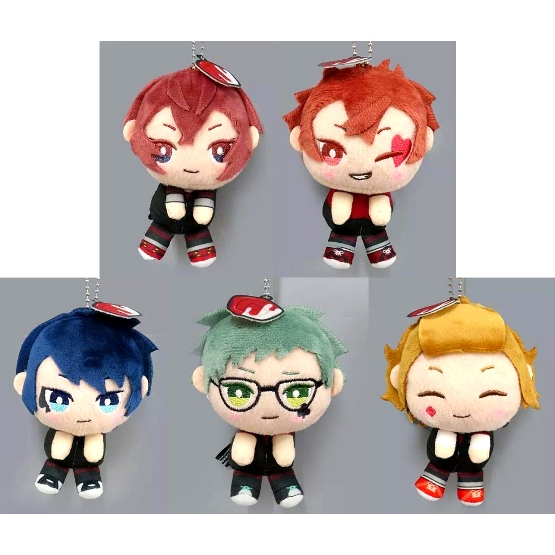 Set of 5 Disney Twisted-Wonderland & you More Plus Gym Clothes Keychain Mascot Heartslabyul [USED]