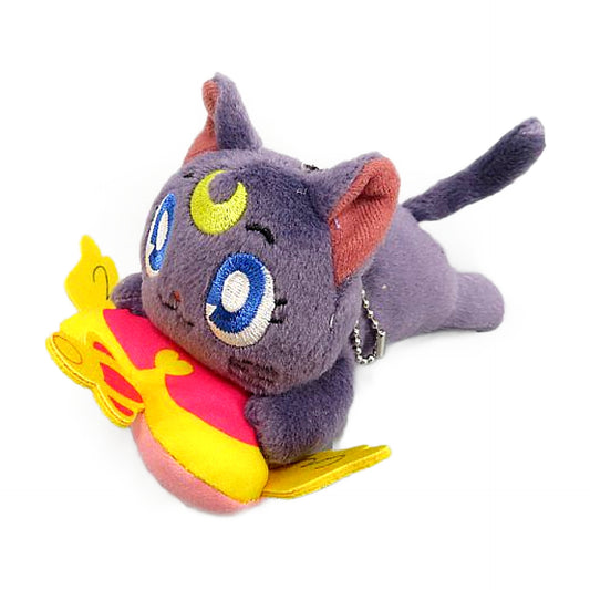 Sailor Moon Eternal The Movie Lunar B Lying Down Plush Toy that Can Be Attached To Bag Luna & Artemis & Diana Keychains [USED]