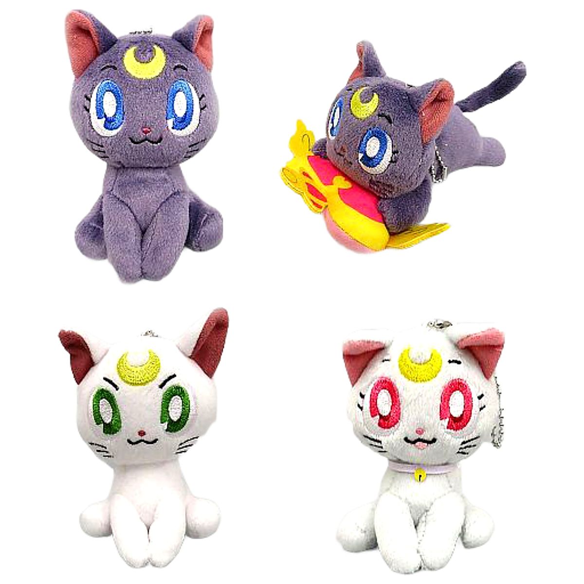 Artemis & Others Sailor Moon Eternal The Movie All 4 Types Set Plush Toy that Can Be Attached To Bag Luna & Artemis & Diana [USED]