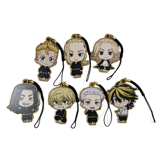 Chifuyu Matsuno, etc. Tokyo Revengers Trading Wooden Tag Strap All 7 Types Set Key Ring [USED]