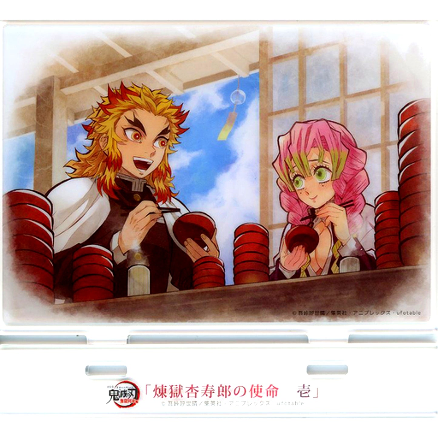 Rengoku & Kanroji Kyojuro Rengoku's Mission 1 Newly Drawn Illustration Acrylic Stand TV Anime Demon Slayer: Kimetsu no Yaiba Mugen Train Arc x ufotable Cafe x Machi Asobi Cafe [USED]