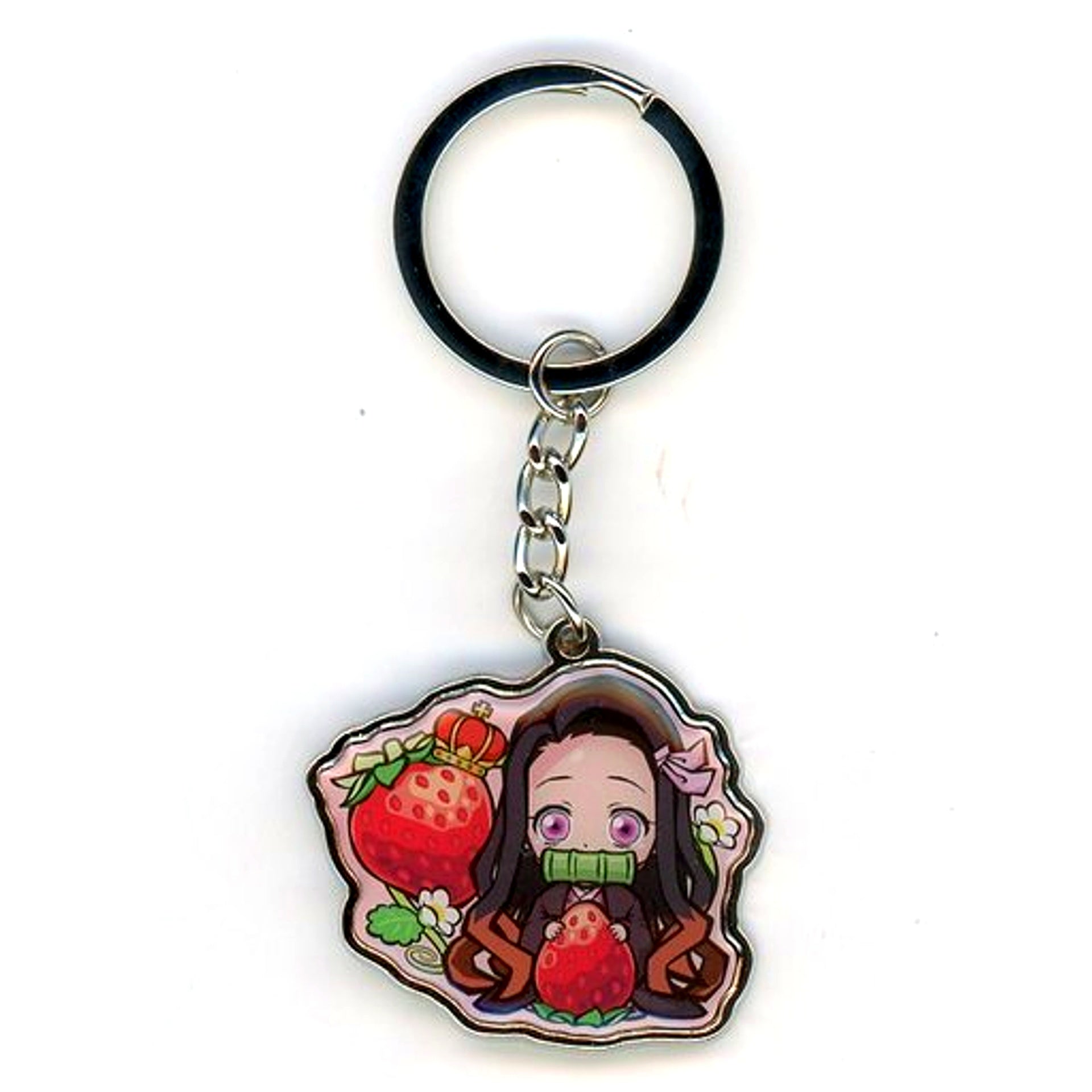 Nezuko Kamado Amaou Strawberry 2 Demon Slayer Kimetsu no Yaiba Metal Keychain Fukuoka Limited [USED]