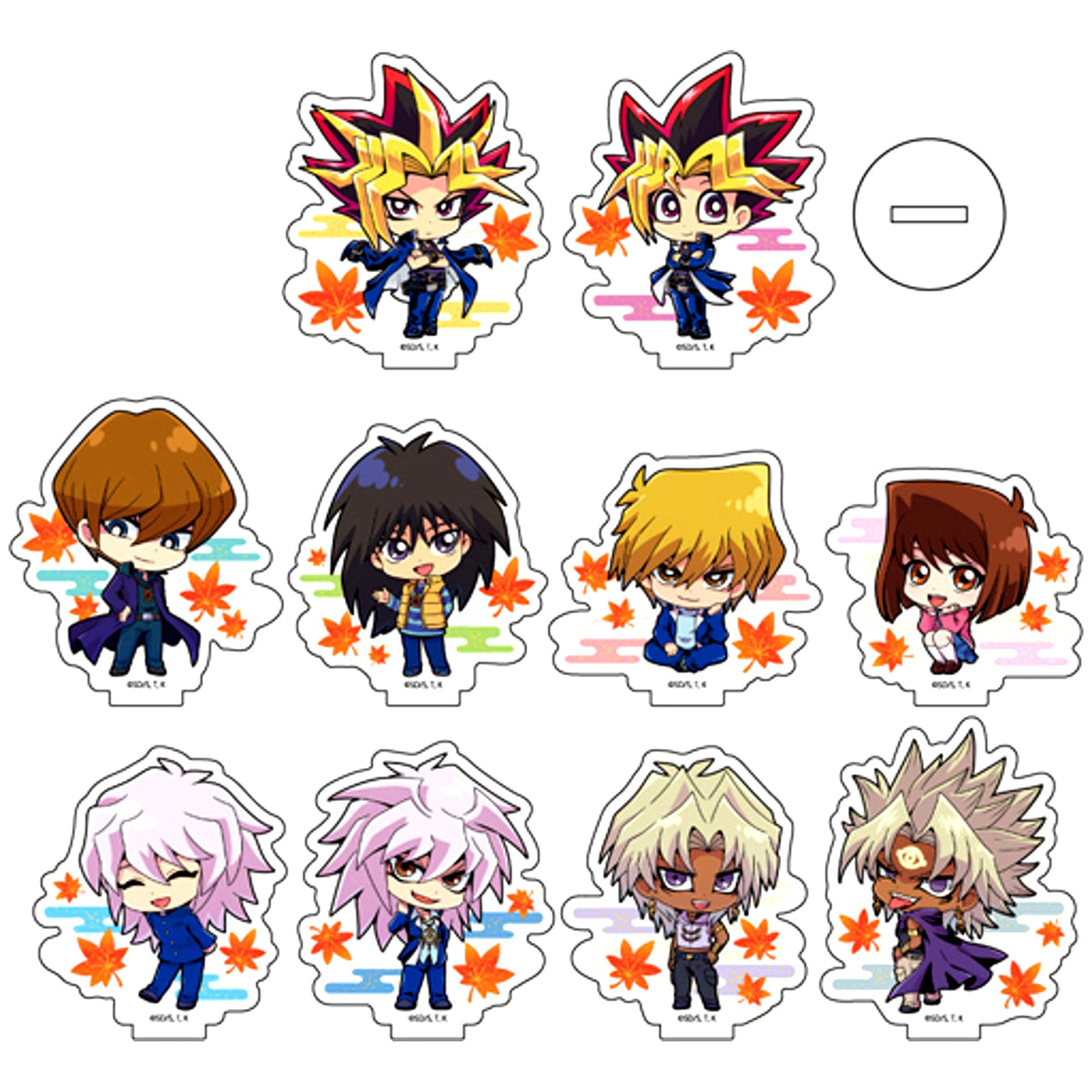Set of 10 Yu-Gi-Oh Duel Monsters 05. Mini Character Autumn Leaves Ver. Acrylic Petit Stand [USED]