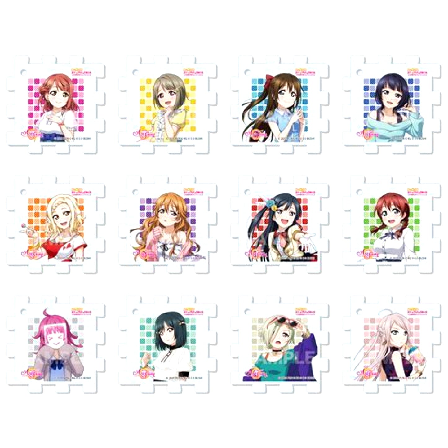 Set of 12 Love Live! Nijigasaki High School Idol Club Puzzle Keychain A Part 1 [USED]