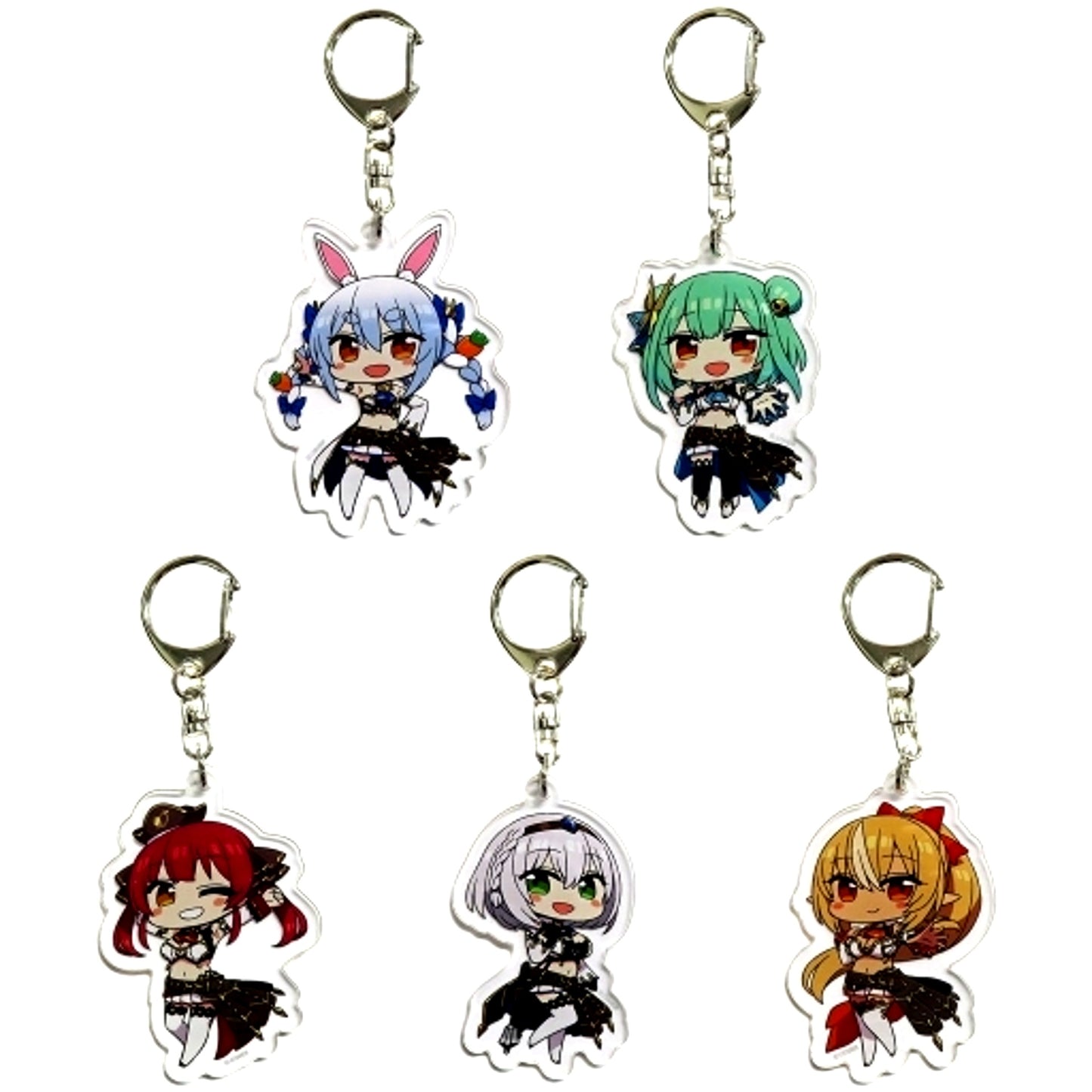 Set of 5 Virtual YouTuber Hololive HOLOLIVE FANTASY 1st LIVE FAN FUN ISLAND Cafe in E-DINER Ikebukuro Trading Acrylic Keychain [USED]