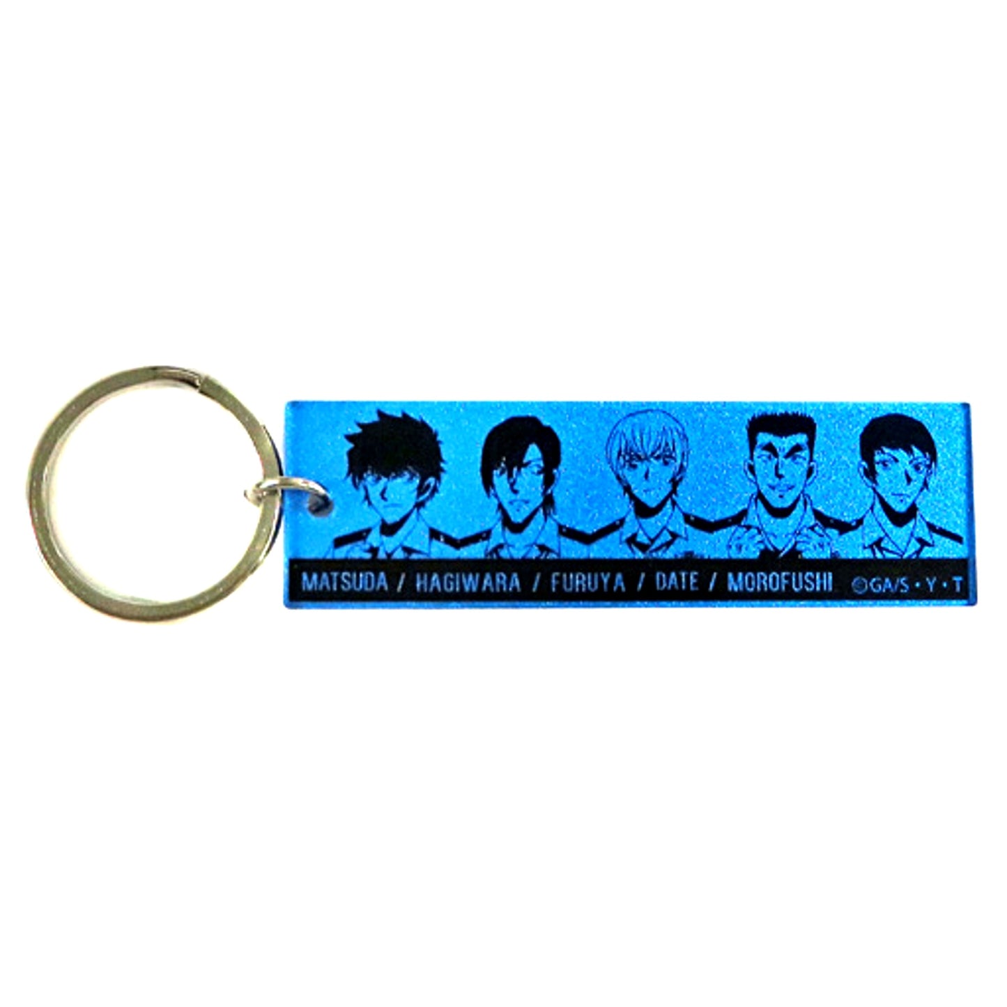 Group Police Academy Detective Conan Plaza Trading Metallic Acrylic Keychain [USED]