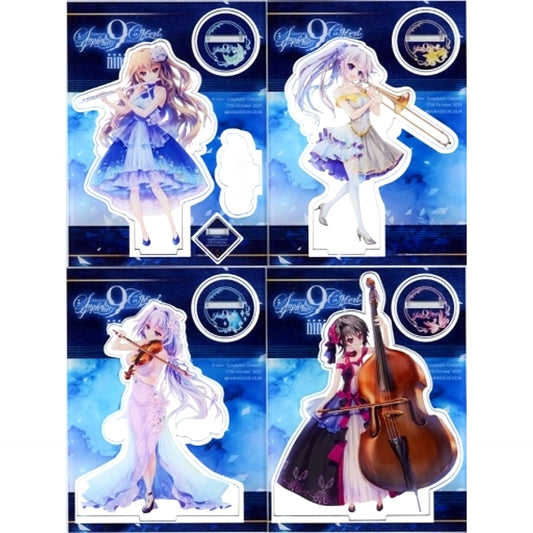 Group 9-nine- Single Main Visual Acrylic Stand Set of 4 Goods Ticket Bonus Symphonic Concert [USED]