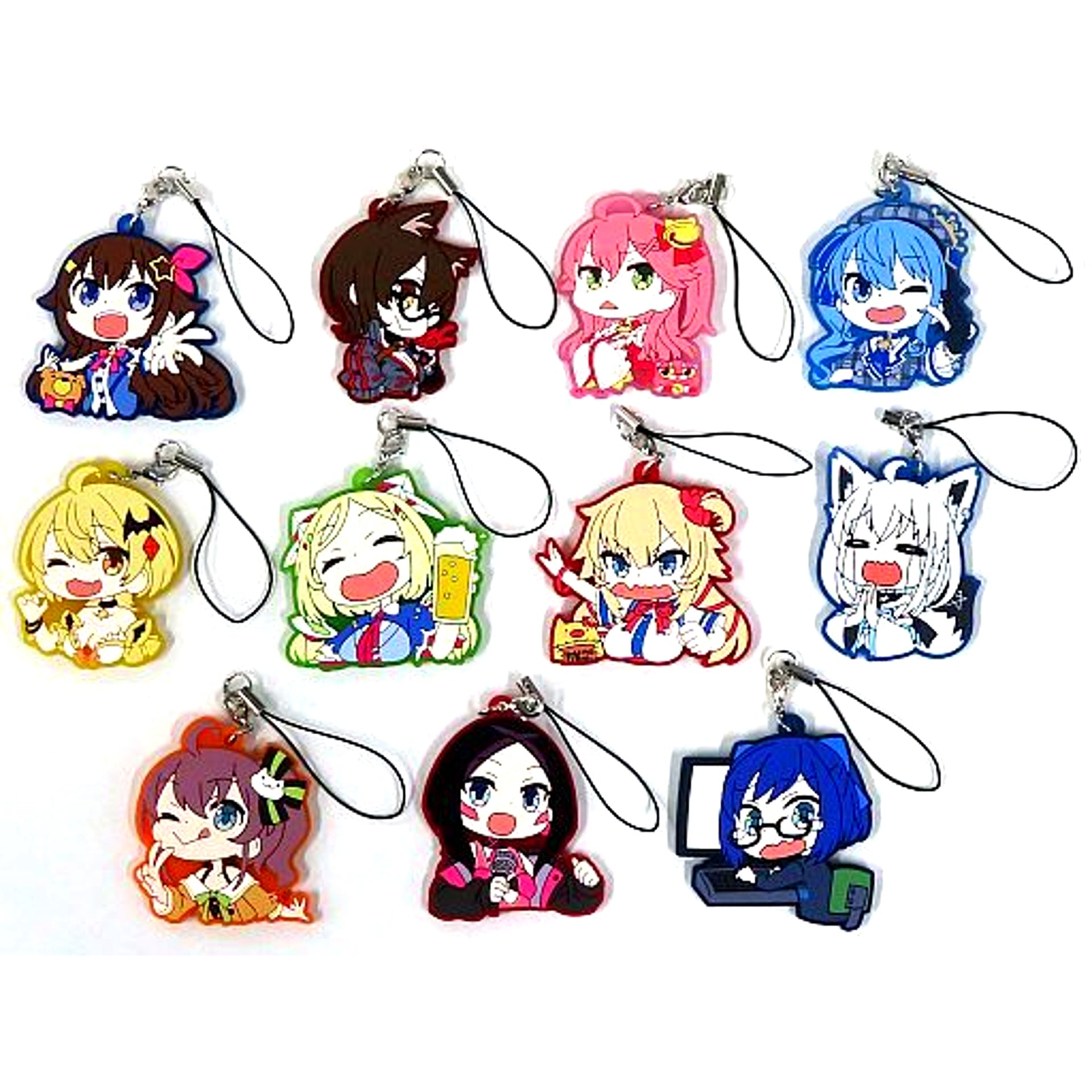 Set of 11 Virtual YouTuber Hololive Capsule Rubber Strap Vol.1 [USED]