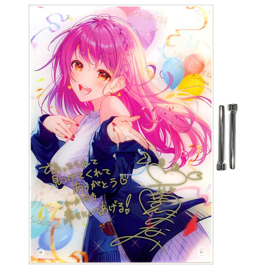 Aizono Manami Replica Signature Message Acrylic Panel Virtual YouTuber Nijisanji Birthday 2021 Bundle Bonus [USED]