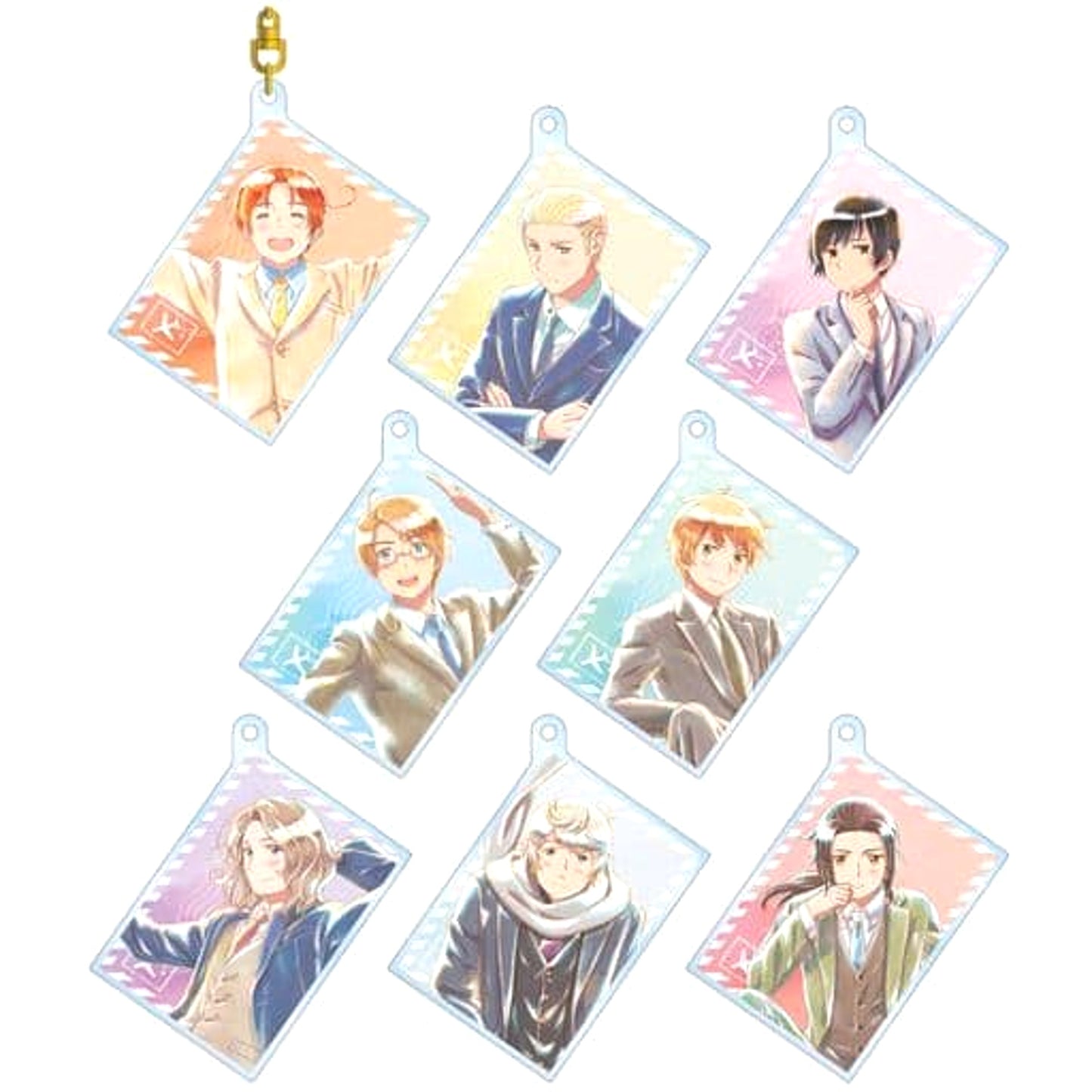 Hetalia World Stars Italy & Others Ani-Art Aqua Label Trading Acrylic Keychain All 8 Types Set Keychains [USED]