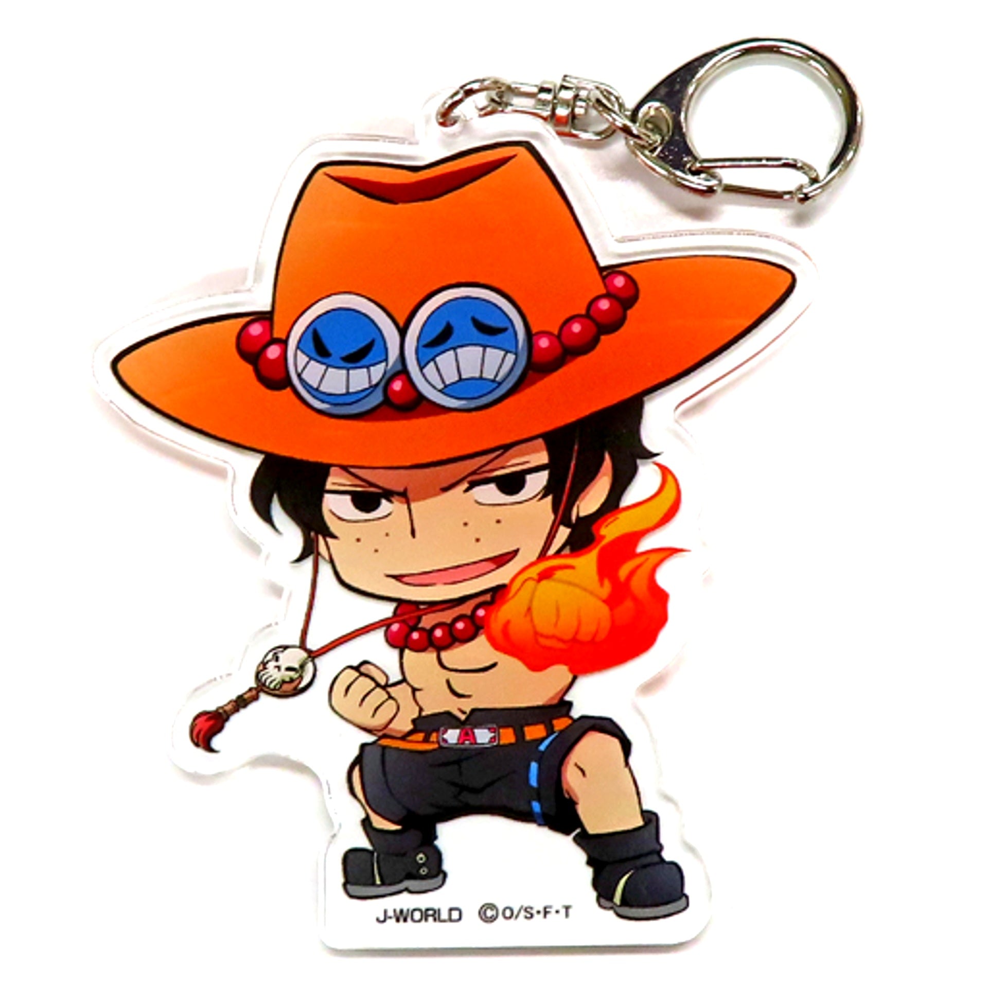 Portgas D. Ace One Piece in J-WORLD TOKYO Chibi WORLD Acrylic Keychain [USED]