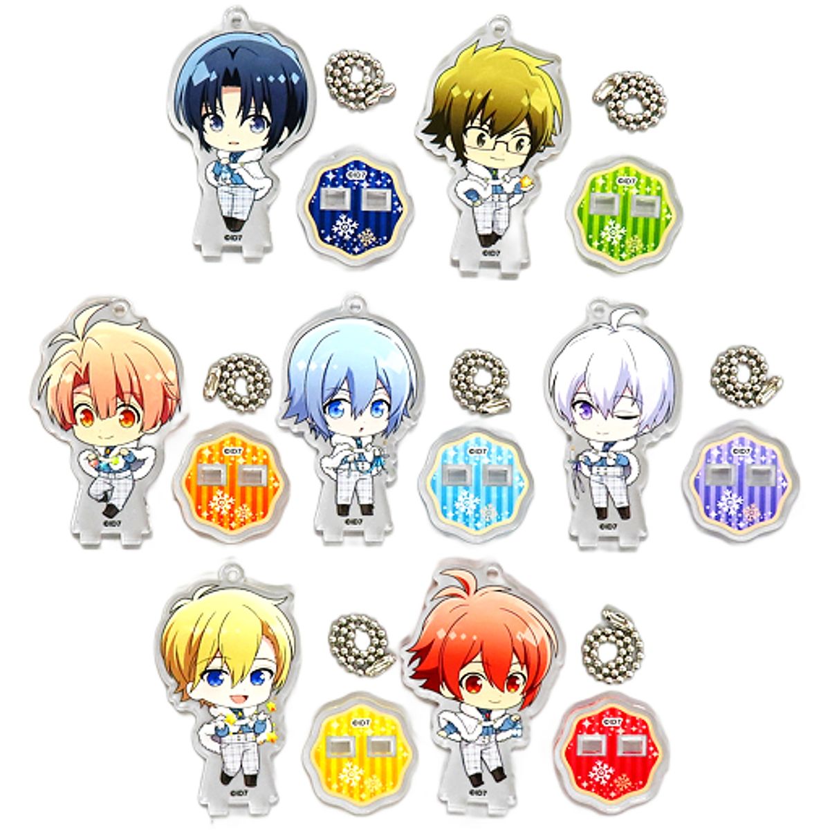 IDOLiSH7 Iori Izumi & Others Trading Acrylic Stand Keychain Snowy night dream Ver. IDOLiSH7 animate cafe Limited All 7 Types Set Keychains [USED]