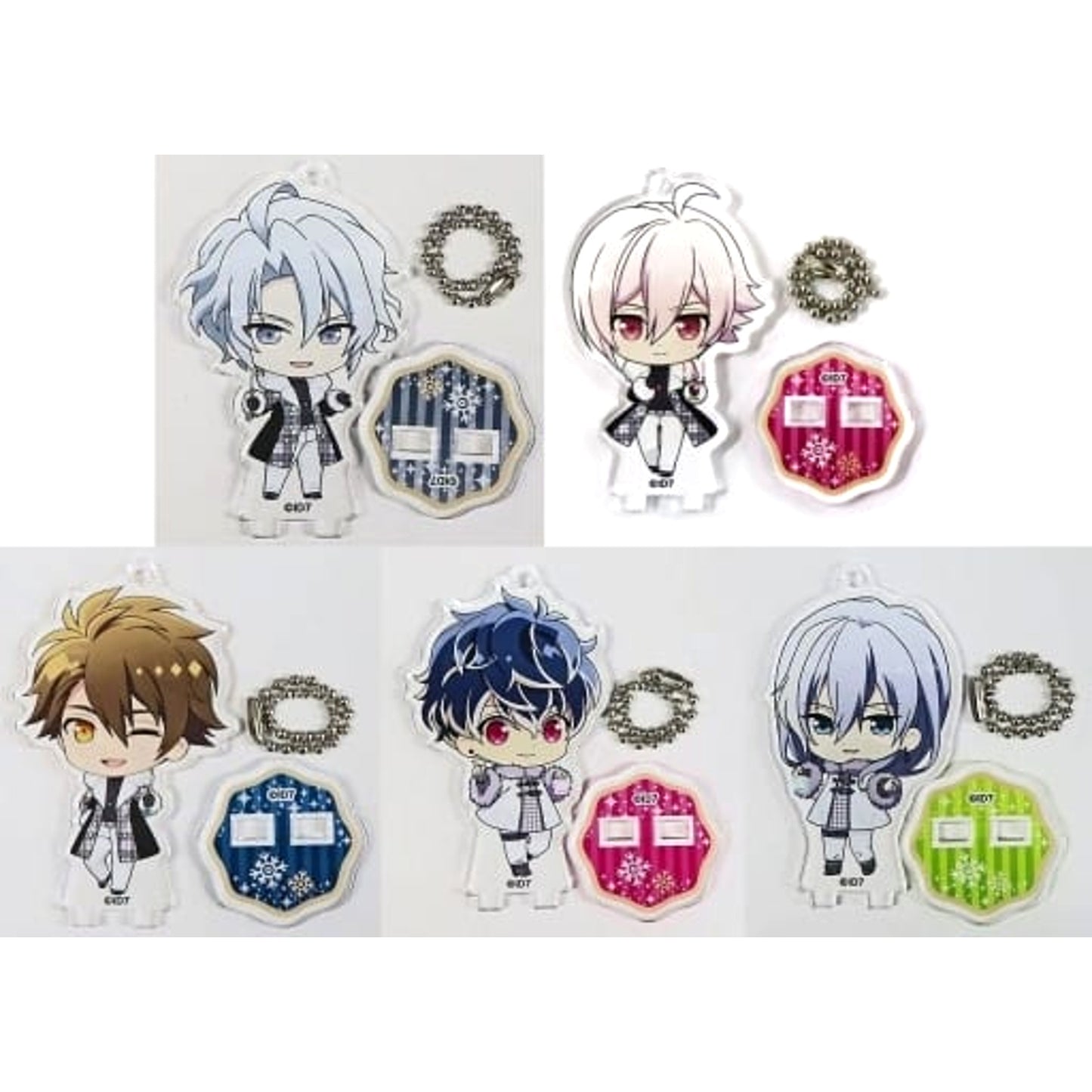 IDOLiSH7 Gaku Yaotome & Others Trading Acrylic Stand Keychain Snowy night dream Ver. Trigger & Re:Vale animate cafe Limited All 5 Types Set Keychains [USED]