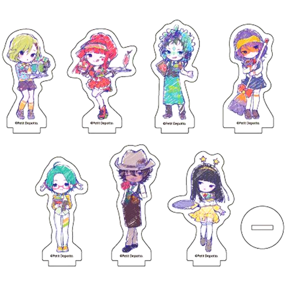 02. Set A Spaceship Diner Ver. Gnosia GraffArt Design Acrylic Petit Stand Box of 7 [USED]