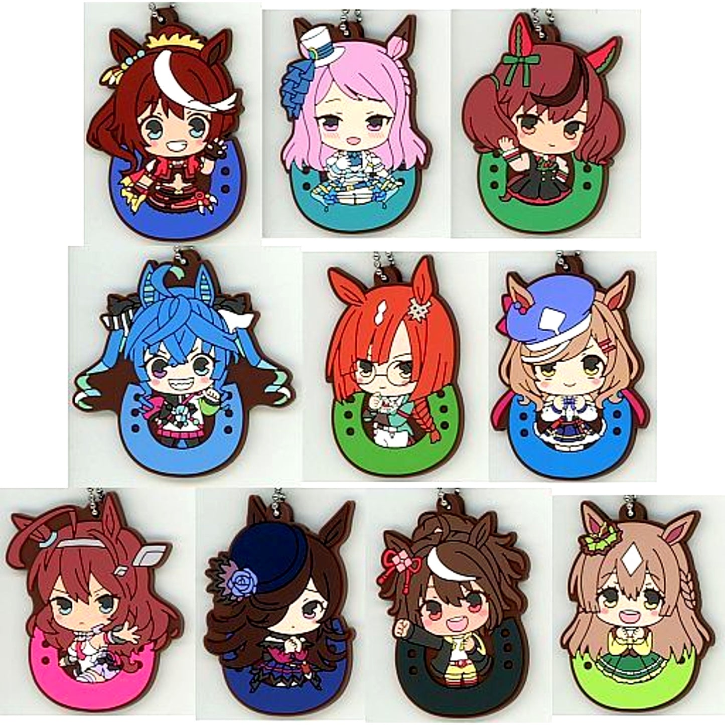 Set of 10 Umamusume Pretty Derby Season 2 Derby Rubber Mascot [USED]
