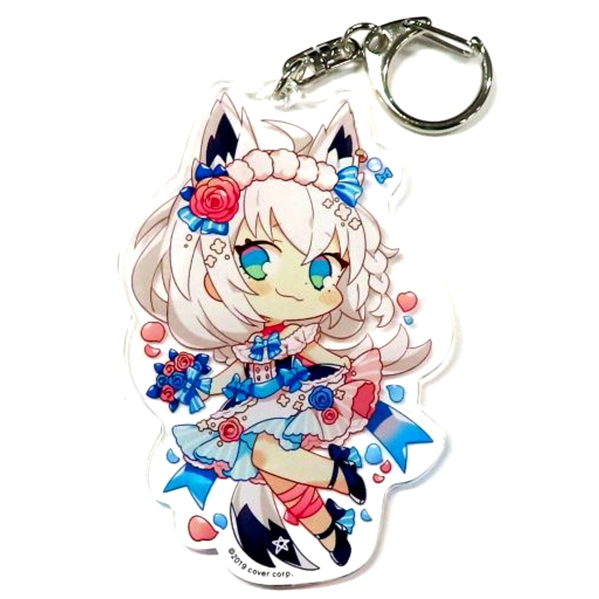 Shirakami Fubuki SD Illustration Event Outfit Ver. Hololive Congratulations!! FUBUKI BIRTHDAY PARTY.2019 Birthday Acrylic Keychain [USED]