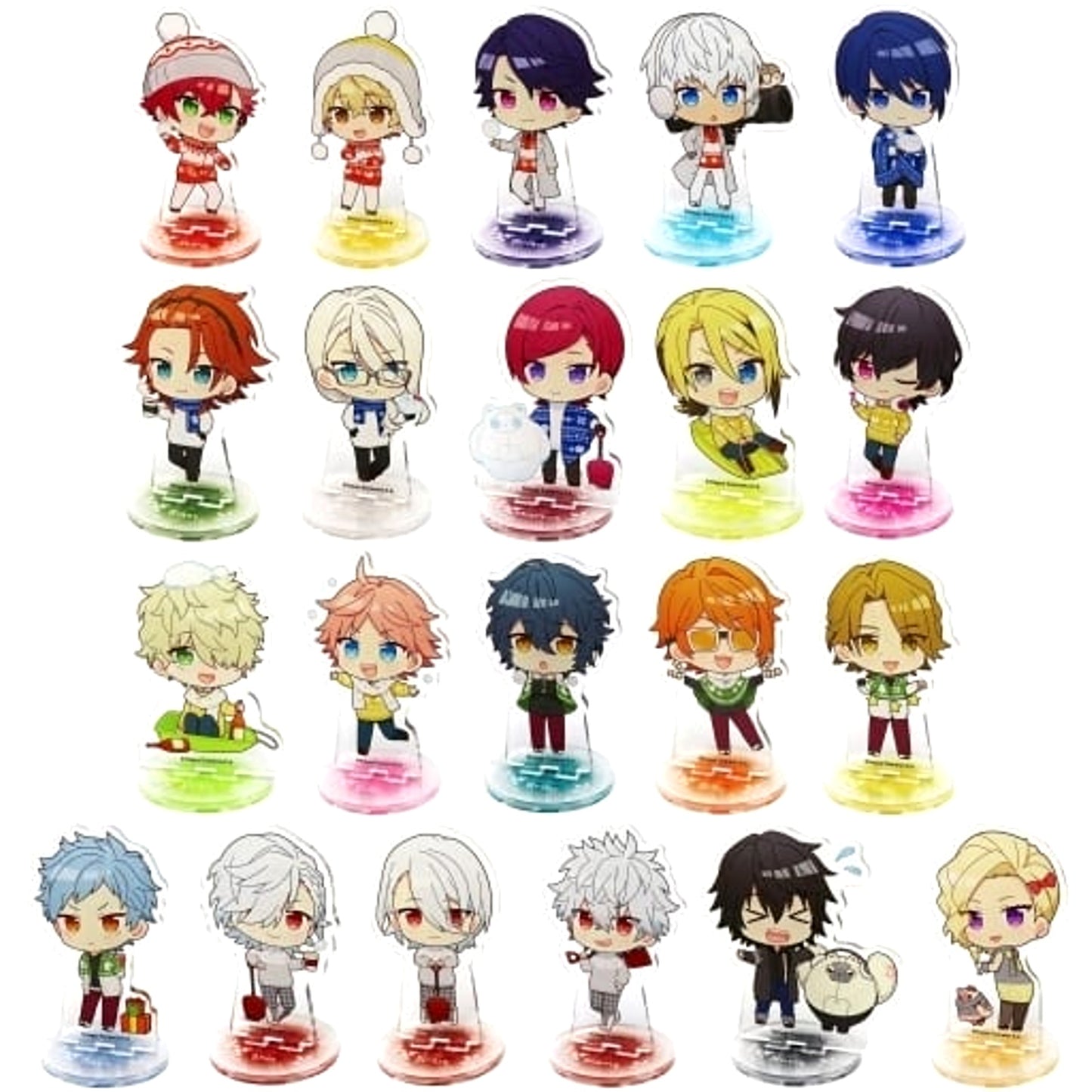 Akira Otori & Others Helios Rising Heroes All 21 Types Set Random Acrylic Stand Motif Pattern Knit Ver. animatecafe 2nd Edition Limited [USED]