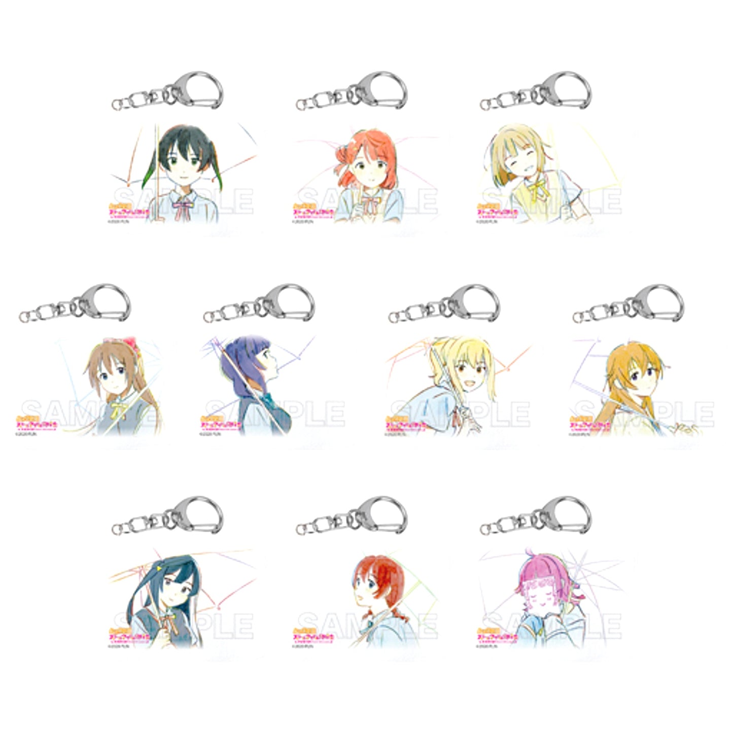 Set of 10 Love Live! Nijigasaki High School Idol Club Miniature Canvas Keychain C. Part 3 [USED]