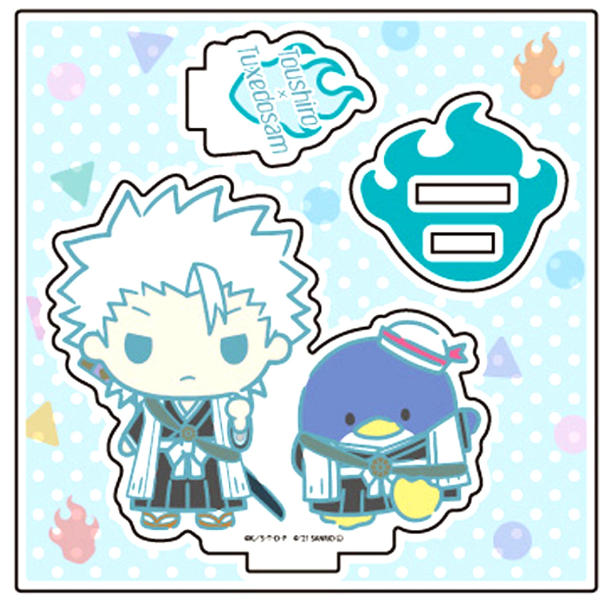Toshiro Hitsugaya x Tuxedo Sam Illustration Acrylic Figure Plate Bleach x Sanrio Characters [USED]