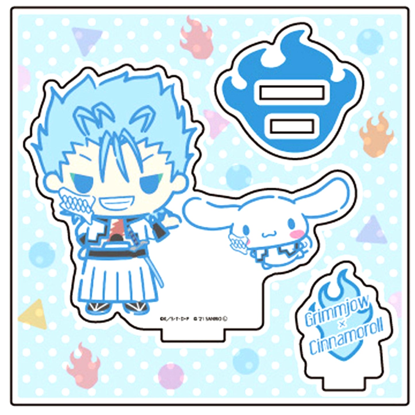 Grimmjow Jaegerjaquez x Cinnamoroll - Newly Drawn Acrylic Figure Plate Bleach x Sanrio Characters [USED]