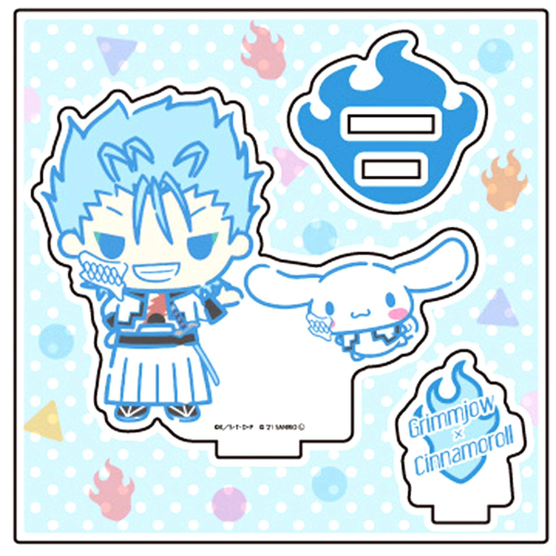 Grimmjow Jaegerjaquez x Cinnamoroll - Newly Drawn Acrylic Figure Plate Bleach x Sanrio Characters [USED]